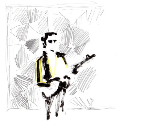 au milieu de la projection