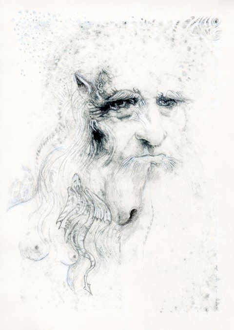 Léonard de Vinci autoportrait rêvé par Kajan