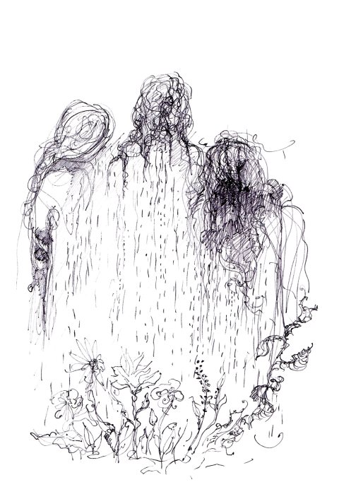 pluies par Kajan (c) dessin inspiré par le terrible accident de car de Sierre (mars 2012)