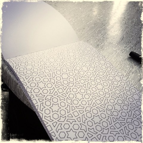 le cahier de coloriage encore vierge...